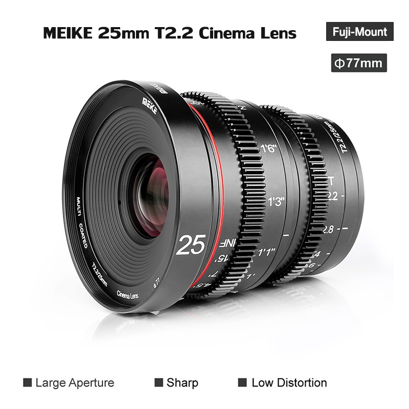 Meike MK 25mm T2.2 Manual Focus Cinema Lens for Fuji